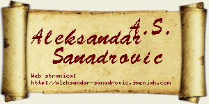 Aleksandar Sanadrović vizit kartica
